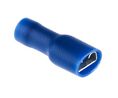 Spade Connector, Insulated, Blue, 1.5 ... 2.5mm², Socket, Pack of 100 pieces